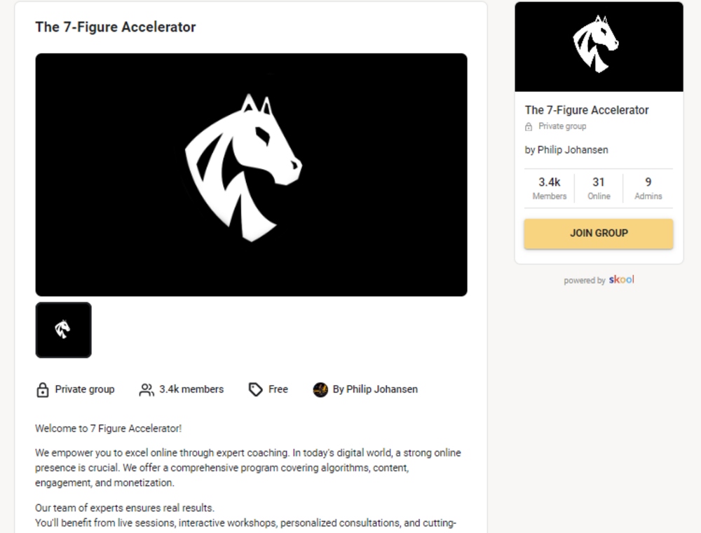 7 figure accelerator skool community
