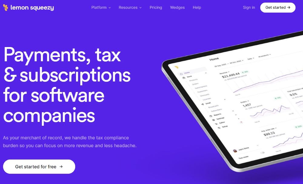 Lemon Squeezy Homepage