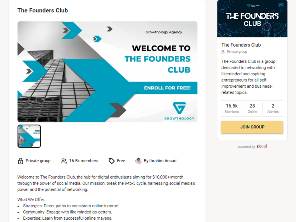 founders club skool community