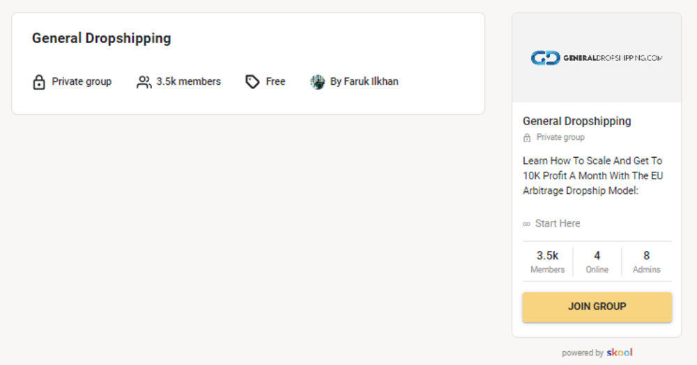 general dropshipping skool community