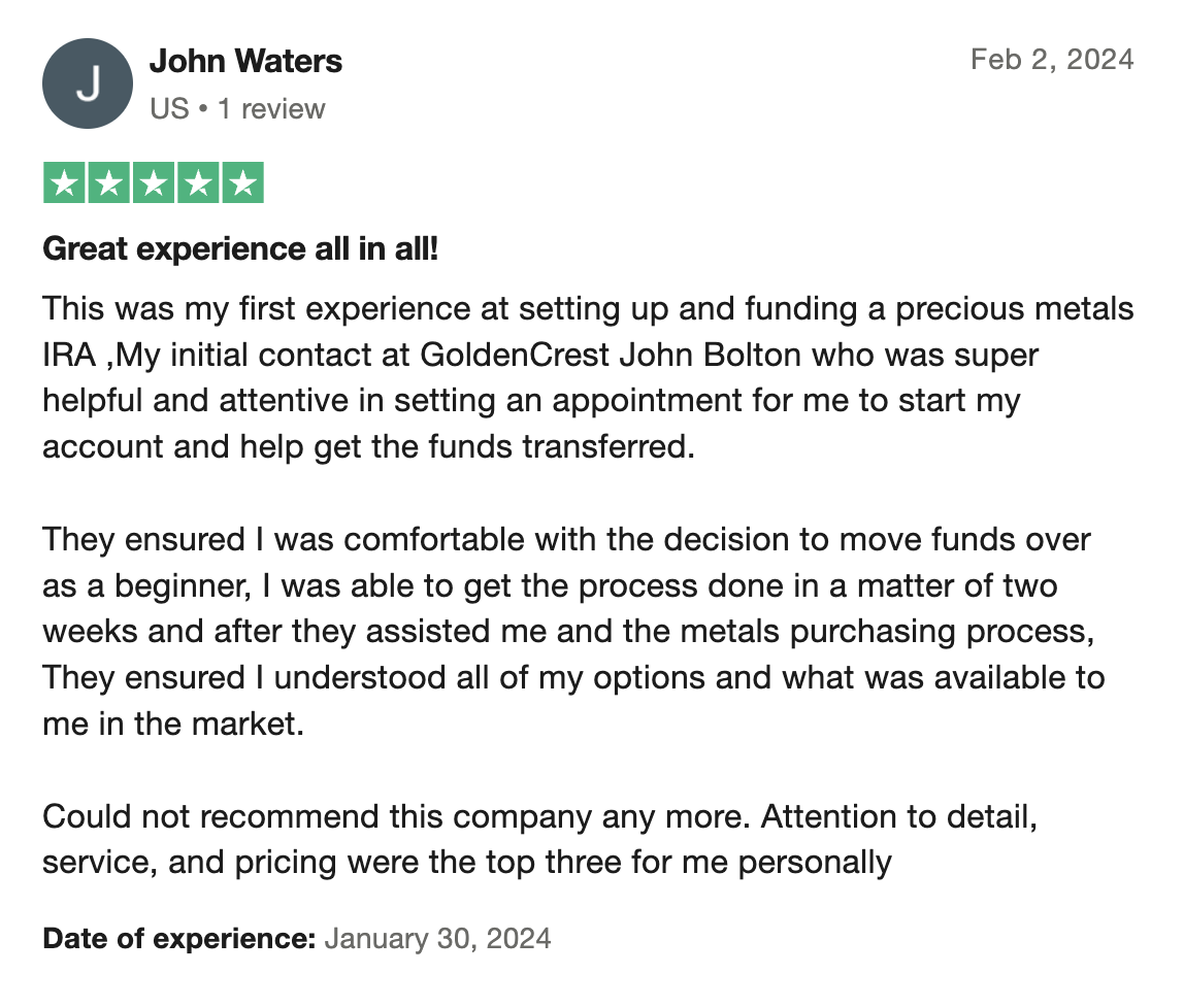 goldencrest metals customer review trustpilot GoldenCrest Trustpilot review